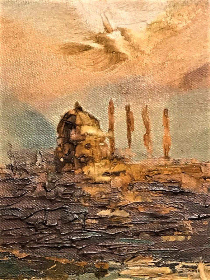 TUAL YAGLI BOYA RESİM SALACAK BOGAZDAN SULTANAHMET AYASOFYA 