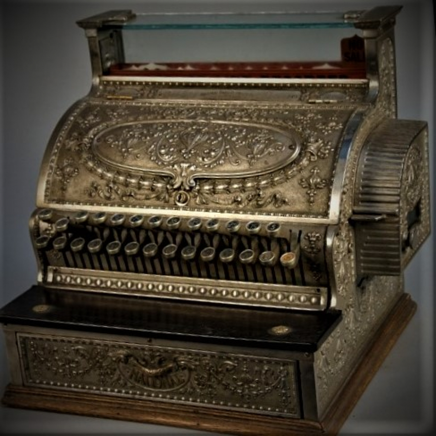 NATİONAL CASH REGİSTER MEKANİK YAZAR KASA 1800 YILLAR MEKANİK SERİ NO-1136197-336 