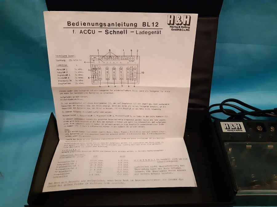 BED İENUNGS ANLEİTURG BL 12 H & H ÜNİVERSAL PİL ŞARJ ALETİ TÜM DOLABİLİR PİLLER