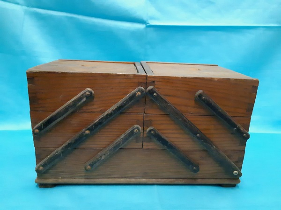 TERZİ DİKİŞ 5 GÖZLU AHŞAP İPLİK KUTU 