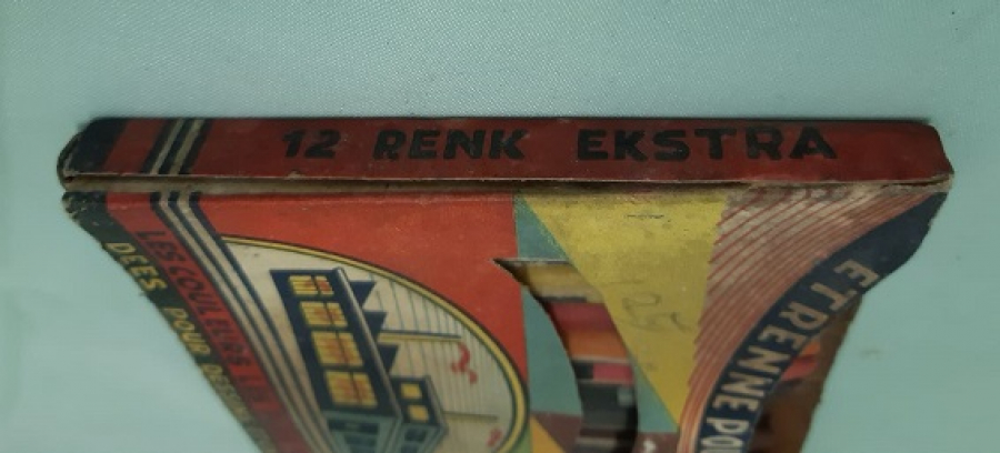  YERLİ PASTEL KALEM ÜÇ YILDIZ  1947 HEDİYESİ RESİM HARİTA İÇİN EN ÇOK ARANILAN BOYALAR 12 RENK EKSTRA