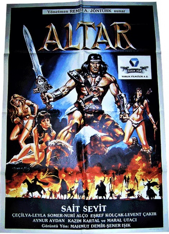 ALTAR SAİT SEYİT RENKLİ SİNEMA AFİŞ FİLM GÖSTERİMDE TANITIMINDA ASILARAK KULLANILMIŞDIR   