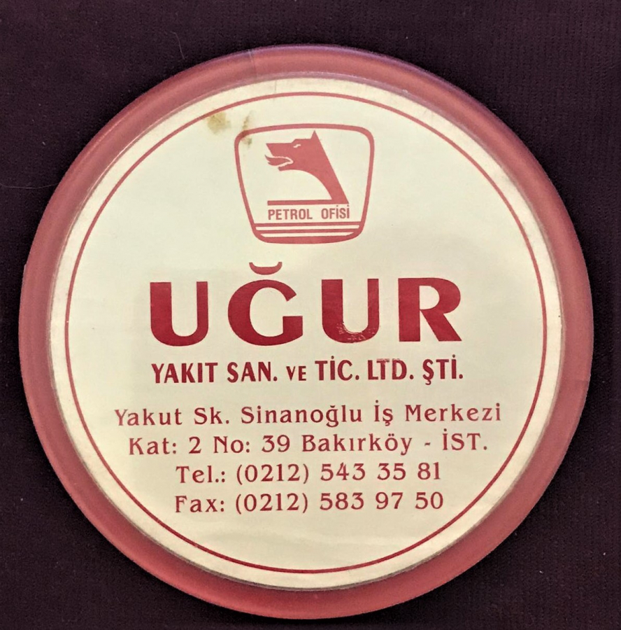 PETROL OFİSİ REKLAMLI ŞEFFAF PLASTİK BARDAK ALTI 