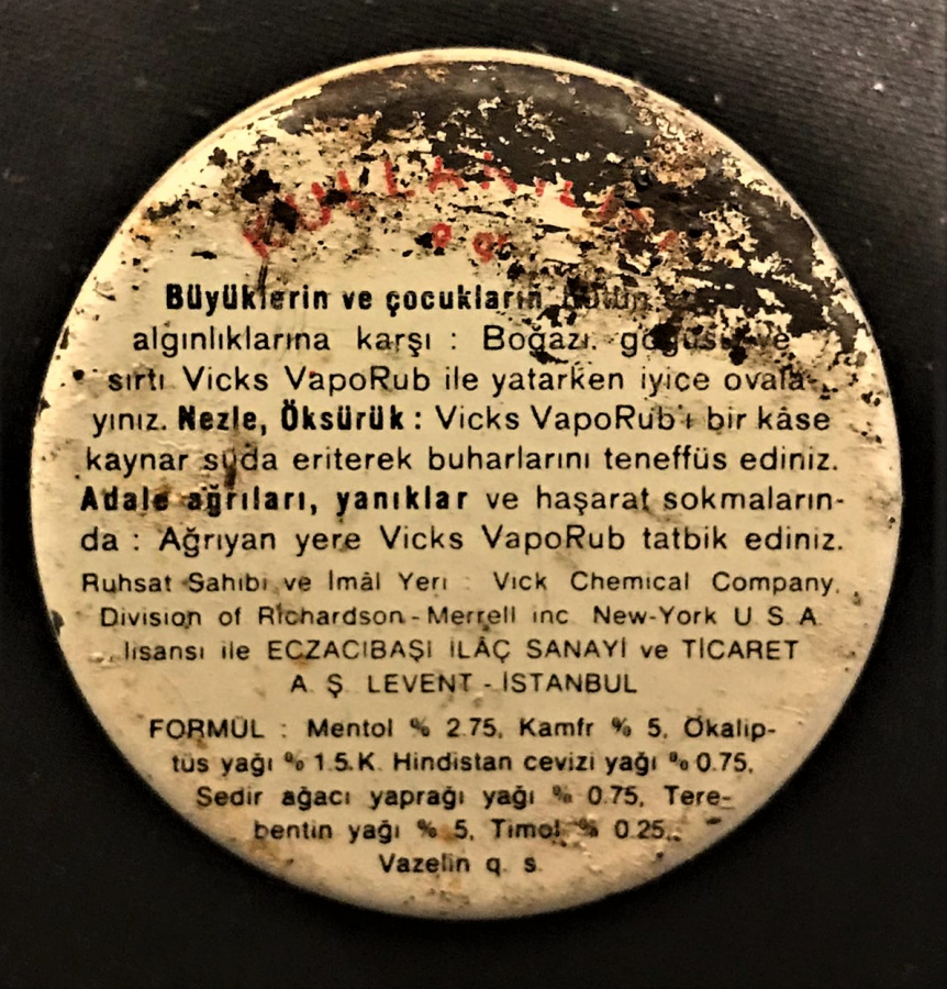 TENEKE KUTU VCKS VAPORUP MERHEMİ 1968 ECZACIBAŞI İLAC SAN AGRI KESİCİ