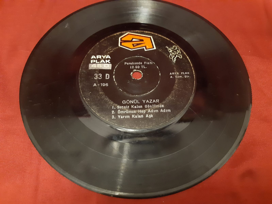 ARYA PLAK 33  MİNİ LP 6 ŞARKI GÖNÜL YAZAR YERLİ PLAK 