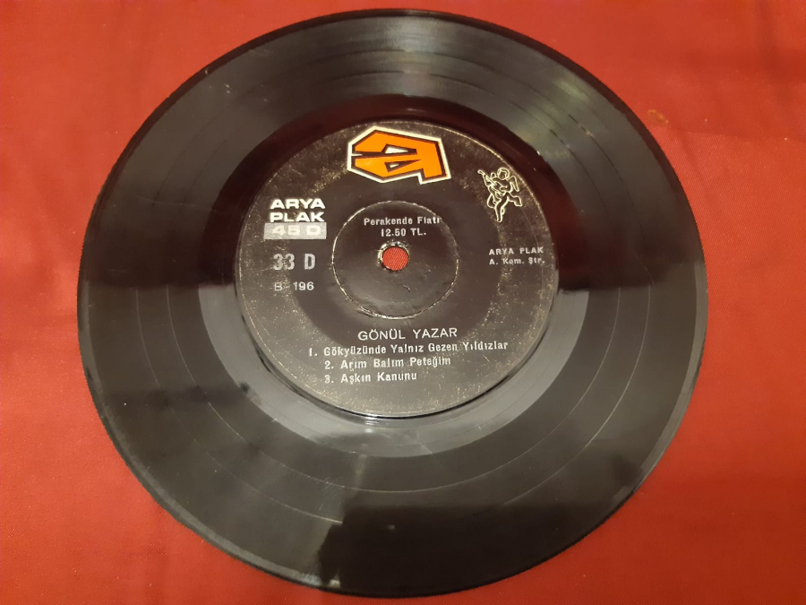 ARYA PLAK 33  MİNİ LP 6 ŞARKI GÖNÜL YAZAR YERLİ PLAK 
