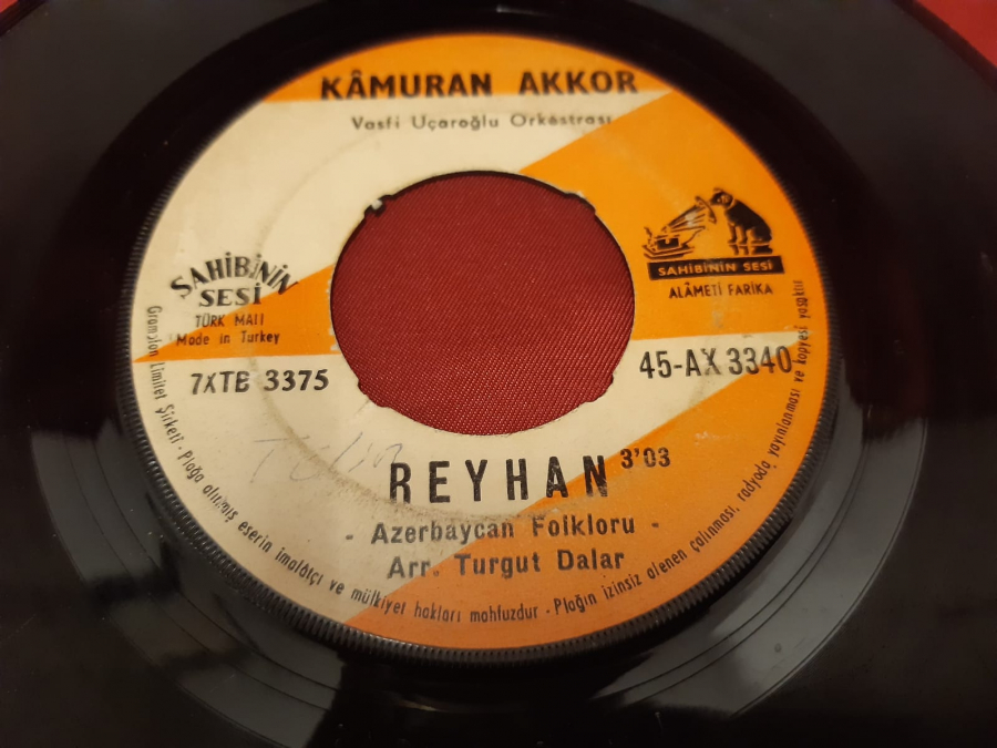 KAMURAN AKKOR  REYHAN   LALELER  45 LİK YERLİ PLAK 