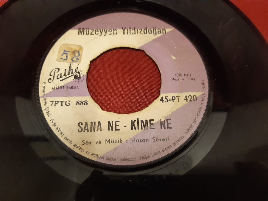 MÜZEYYEN YILDIZ DOĞAN SANA NE - KİME NE BENİM KADERİM 45 LİK YERLİ PLAK 