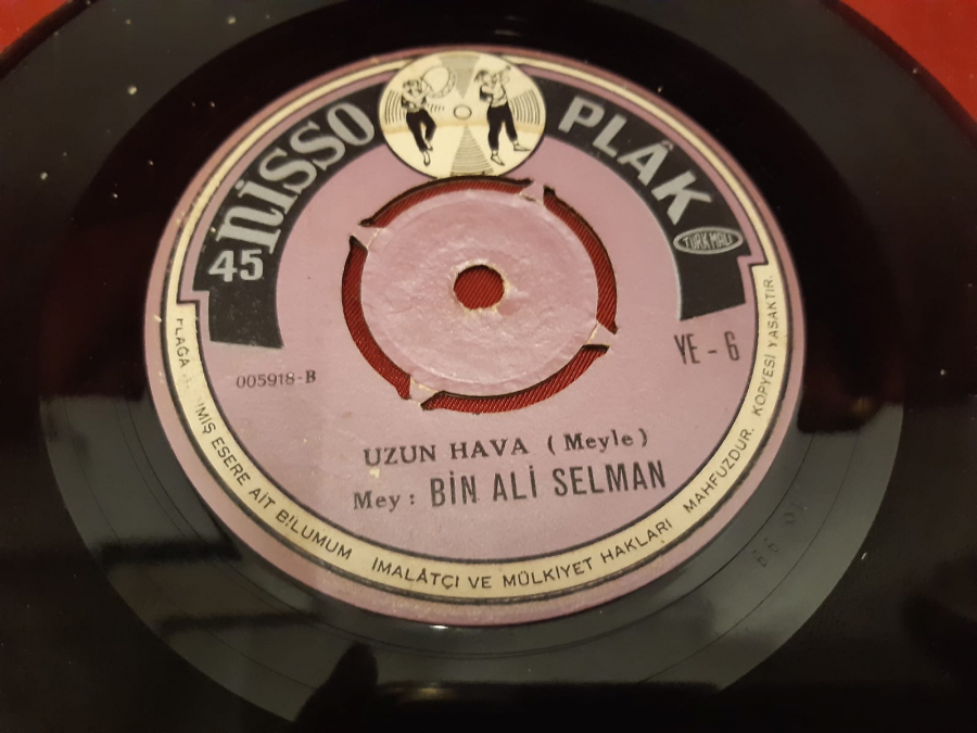 NİSSO PLAK AĞIR BAR ( MEYLE ) MEY : BİN ALİ SELMAN B UZUN HAVA ( MEYLE ) 45 LİK YERLİ PLAK 