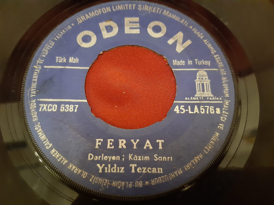 ODEON YILDIZ TEZCAN  FERYAT- VİLDAN DERLEYEN:KASIM SANRI 45 LİK YERLİ PLAK 