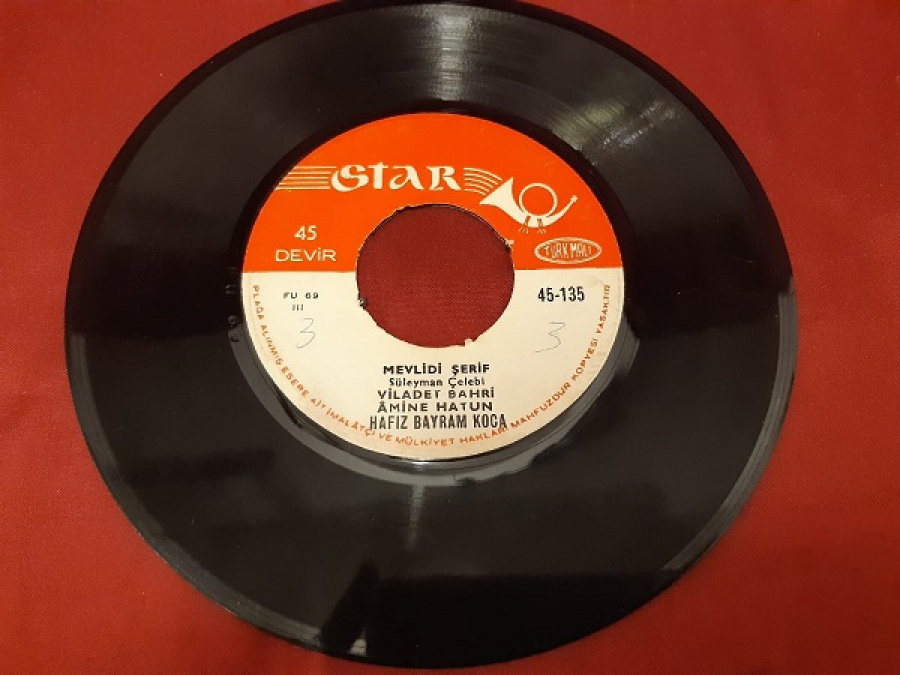 STAR FU 69 III 45 - 135 MEVLİDİ ŞERİF 45 LİK YERLİ PLAK 