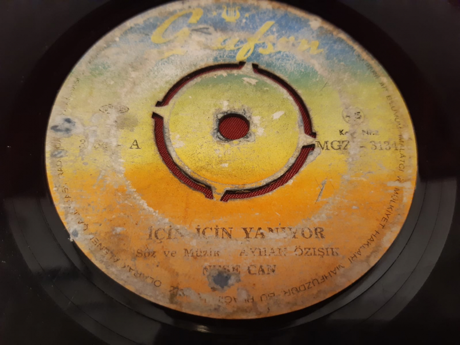  NEŞE CAN İÇİN İÇİN YANIYOR  NE VEFA ŞEVKAT , NE SEVGİ VARMIŞ 45 LİK YERLİ PLAK 