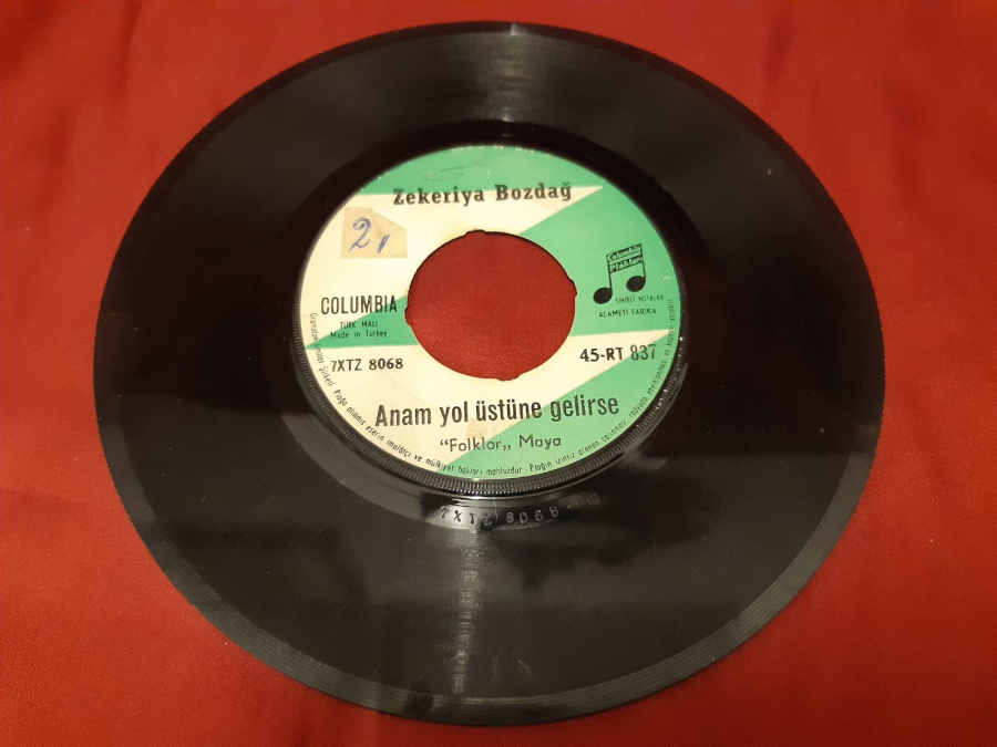 COLUMBIA PLAK ZEKERİYA BOZDAĞ KIRŞEHİR GÜLLERİ ANAM YOL ÜSTÜNE GELİRSE 45 LİK YERLİ PLAK 
