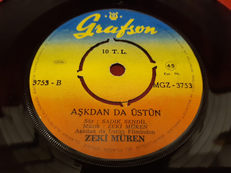 ODEON PLAK 45 - LA 652 A  YILDIZ TEZCAN VEFASIZ , TASASIZ YARİM 45 - LA 652 B MEN SEVİREM 45 LİK YERLİ PLAK 