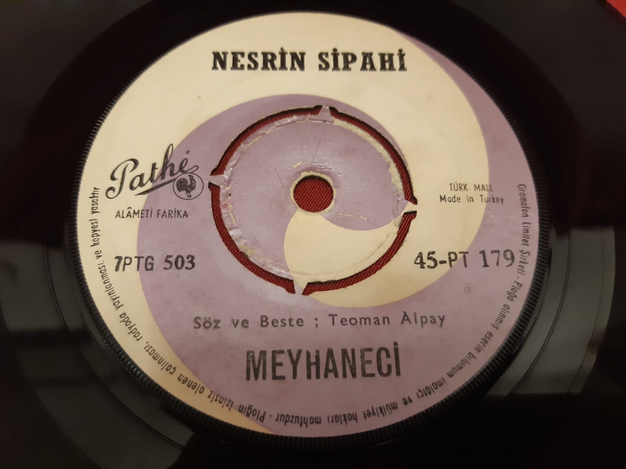 PATHE PLAK NESRİN SİPAHİ DARILDIM  ARTIK SANA 7PTG 503 MEYHANECİ 45 LİK YERLİ PLAK 