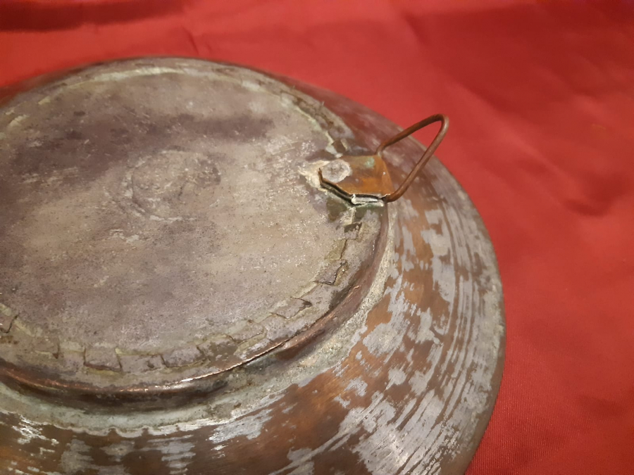 BAKIR KALEM İŞLEMELİ LENGER  DUVARA ASMA YERİ MEVCUT TABAK 