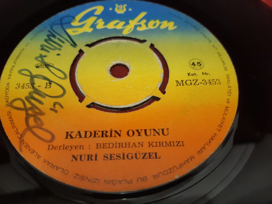 GRAFSON 3453 - A İLK AKŞAMDAN NURİ SESİ GÜZEL 3453 - B KADERİN OYUNU 45 LİK YERLİ PLAK 
