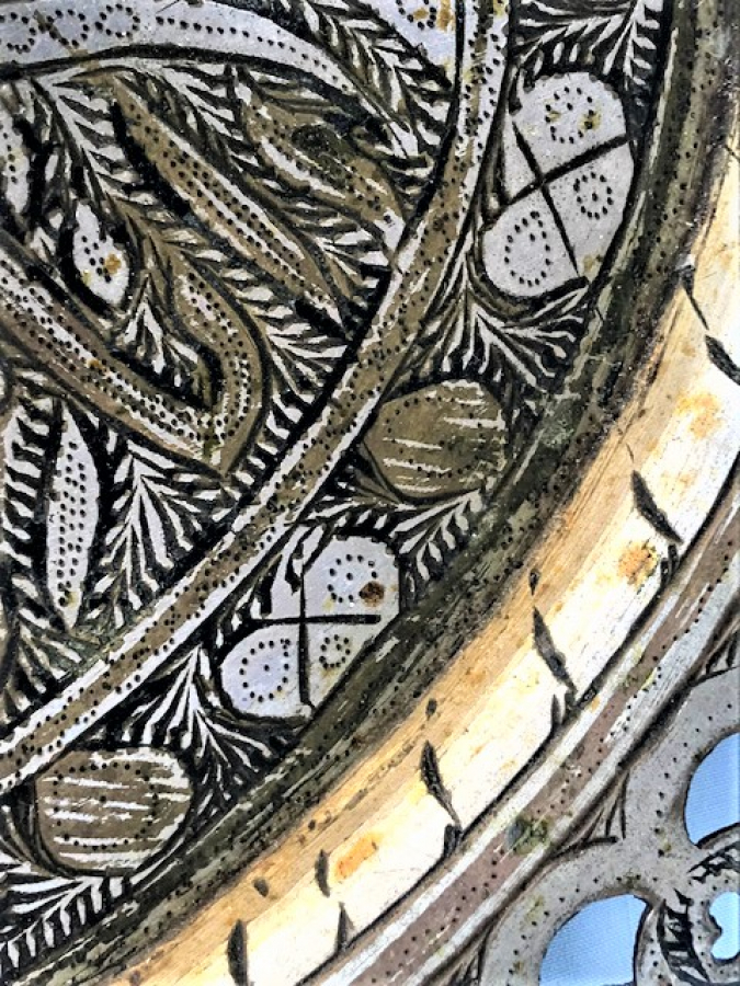 KOMPLE EL KALEM İŞİ ÜZERİ YAZILI ZEMZEN SUNUMU YAPILAN TEPSİ