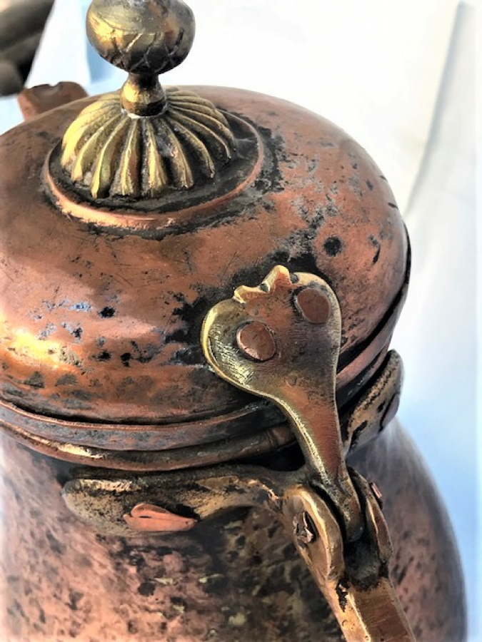 OSMANLI BAKIR KAHVEDAN İBRİK HER YERİ TAMAMEN EL YAPIM 