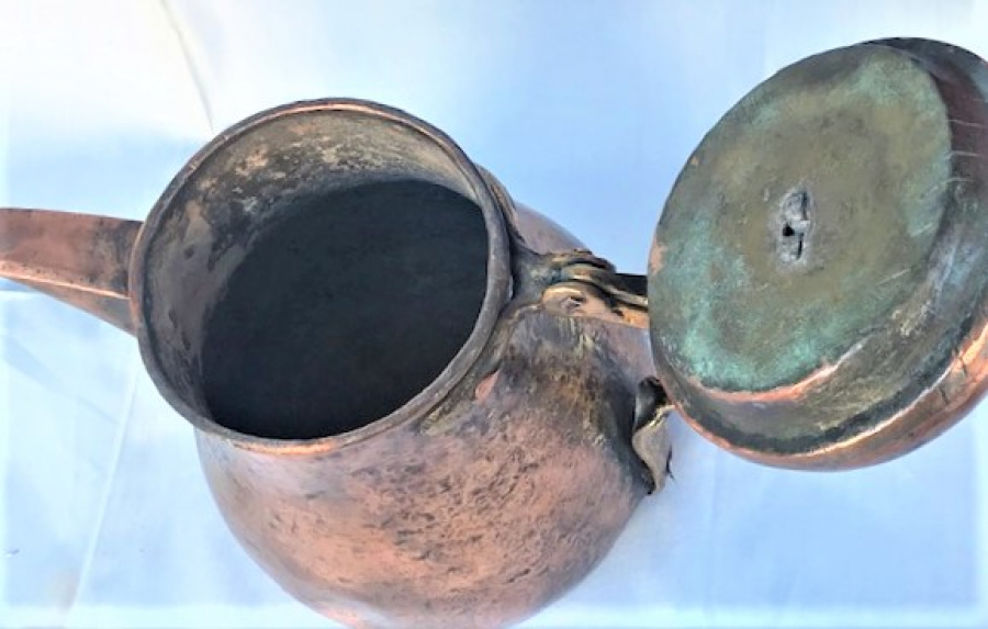 OSMANLI BAKIR KAHVEDAN İBRİK HER YERİ TAMAMEN EL YAPIM 