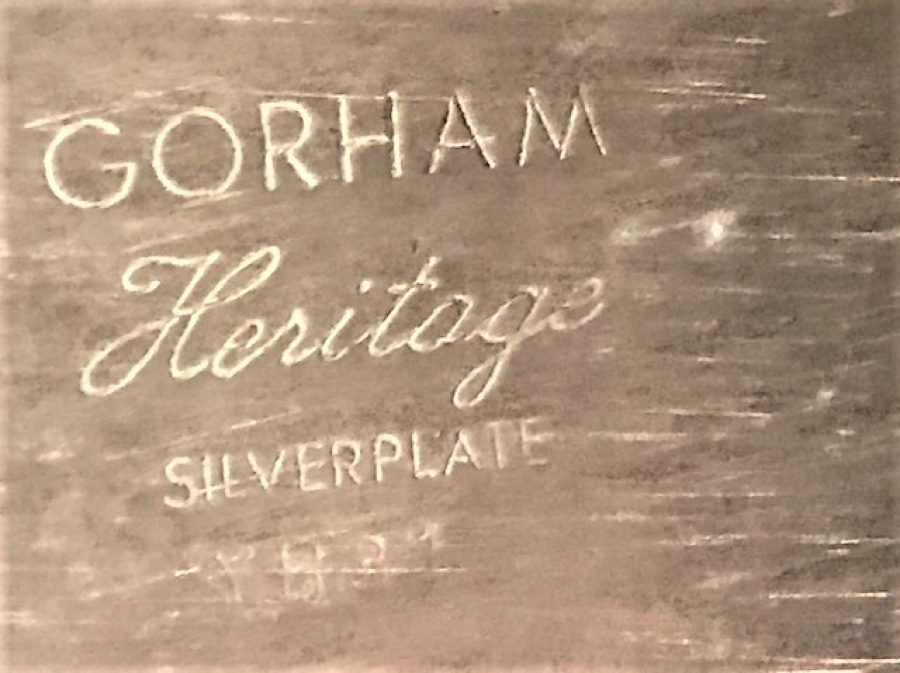 GORHAM HERİTAGE SİLVERPLATE KALEM İŞLEME METAL TEPSİ USA GÜMÜŞ KAPLAMA BÜYÜK BOY 