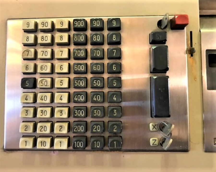 HUGIN KASSARECİSTER AB STOCKHOLM METAL KOLU CEVİRMELİ MEKANİK YAZAR KASA 1960