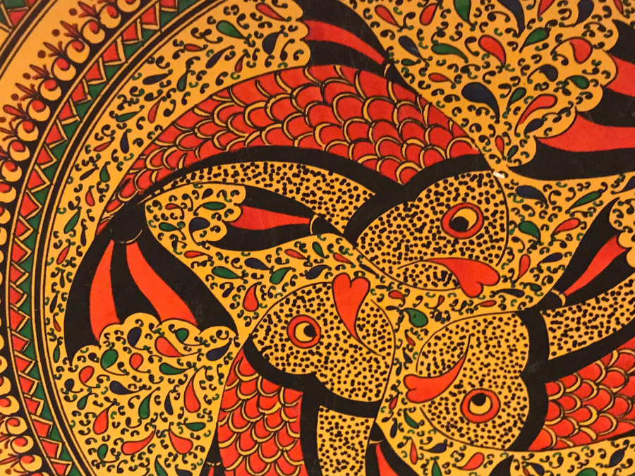 CİLİ A UNAL 2003 AVANOS KAPODOKYA İMZALI EL YAPIM DUVAR TABAK  3 BALIK DESENLİ