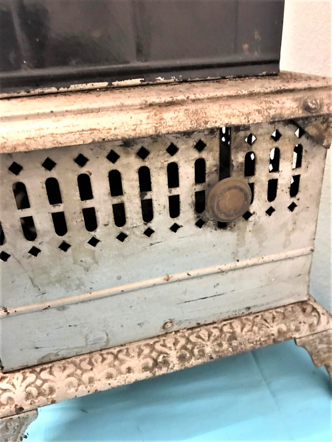 OSMANLI PAZARINA YAPILMIŞ METAL GÖVDE SİYAH EMAYE GAZ DEPOLU BORUSUZ TAŞINABİLİR ORICINAL HALLER SOBA