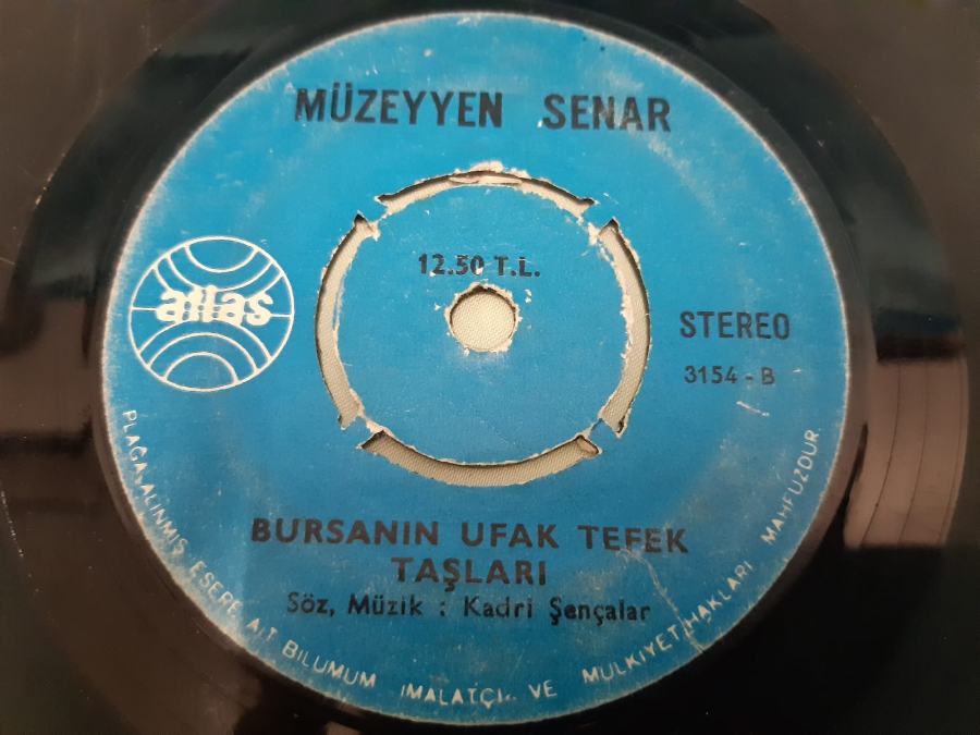 ATLAS PLAK MÜZEYYEN SENAR BURSANIN UFAK TEFEK TAŞLARI , GEZDİĞİM DİKENLİ AŞK YOLLARINDA 45 LİK YERLİ PLAK 