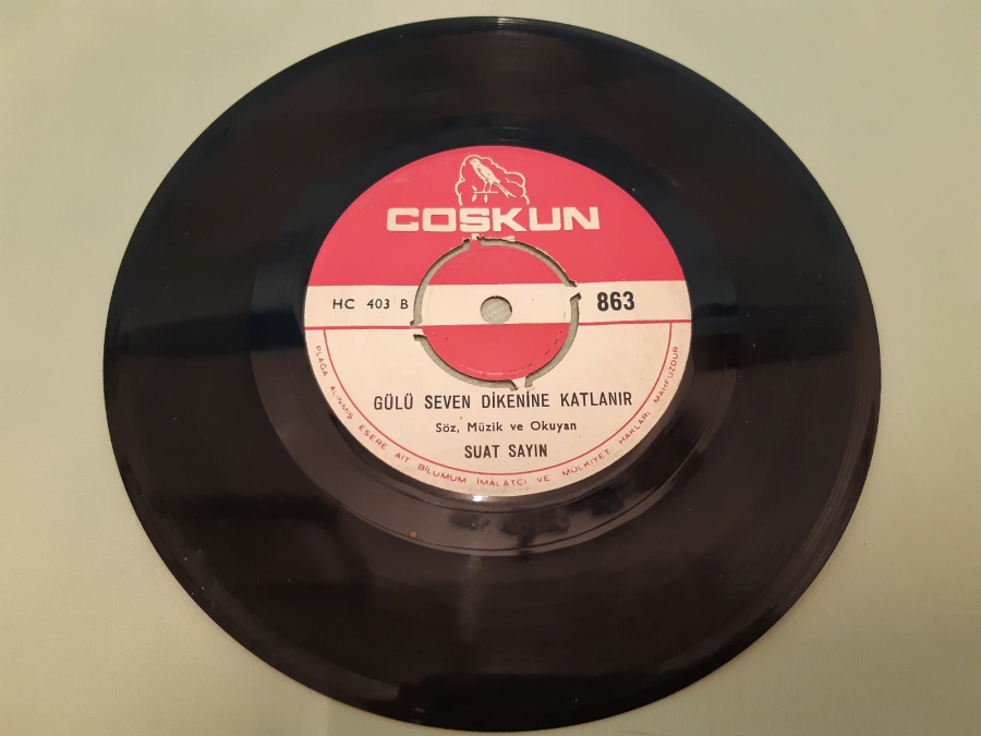 COŞKUN PLAK SUAT SAYIN GÜLÜ SEVEN DİKENİNE KATLANIR KENDİ DERDİM BANA YETER 45 LİK YERLİ PLAK 