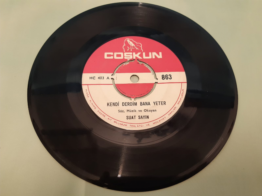 COŞKUN PLAK SUAT SAYIN GÜLÜ SEVEN DİKENİNE KATLANIR KENDİ DERDİM BANA YETER 45 LİK YERLİ PLAK 