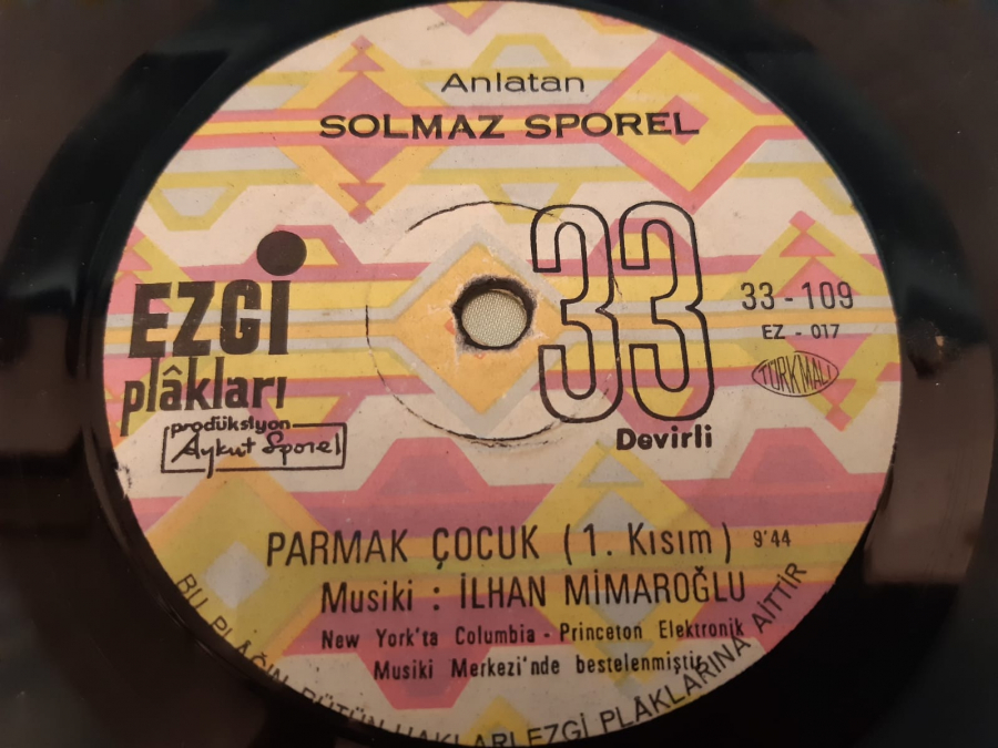EZCİ PLAK SOLMAZ SPOREL PARMAK ÇOCUK 45 LİK YERLİ PLAK 