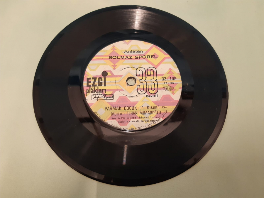 EZCİ PLAK SOLMAZ SPOREL PARMAK ÇOCUK 45 LİK YERLİ PLAK 