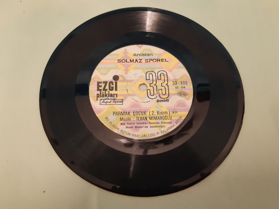 EZCİ PLAK SOLMAZ SPOREL PARMAK ÇOCUK 45 LİK YERLİ PLAK 