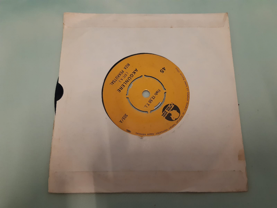 FUNDA PLAK RIZA PEKKUSTAL İLAHİ NECMETTİN , AKGÜNLERE 45 LİK YERLİ PLAK 