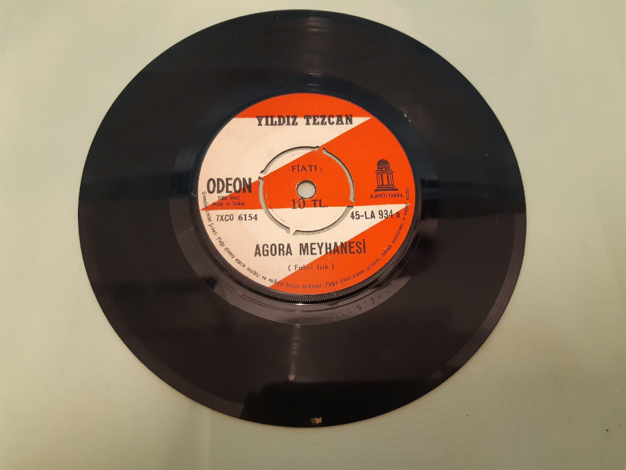 ODEON PLAK YILDIZ TEZCAN AGORA MEYHANESİ , ÖLMEK İSTİYORUM 45 LİK YERLİ PLAK 
