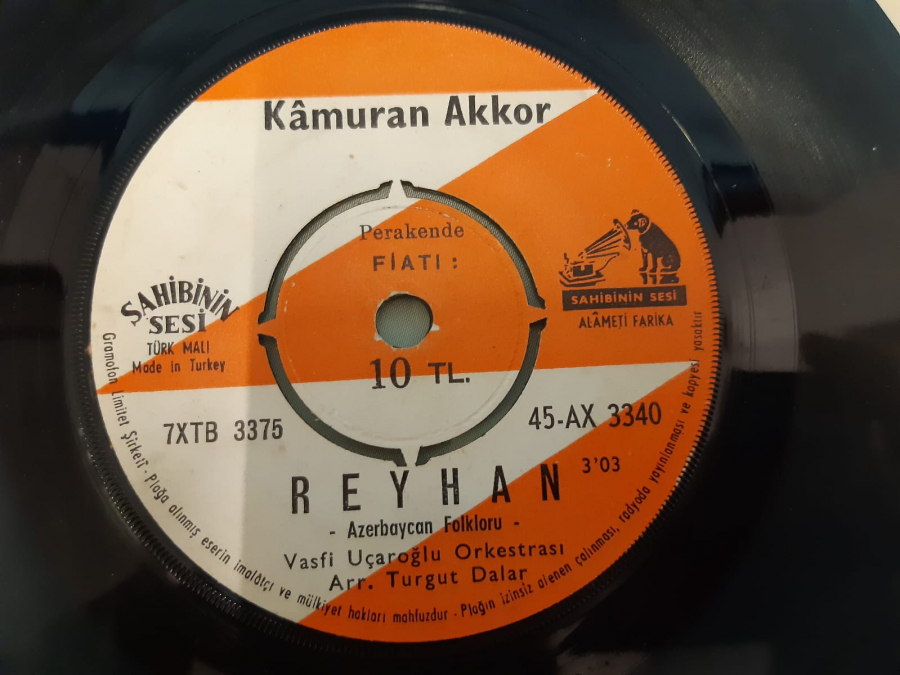 SAHİBİNİN SESİ PLAK KAMURAN AKKOR LALELER , BEYHAN 45 LİK YERLİ PLAK 