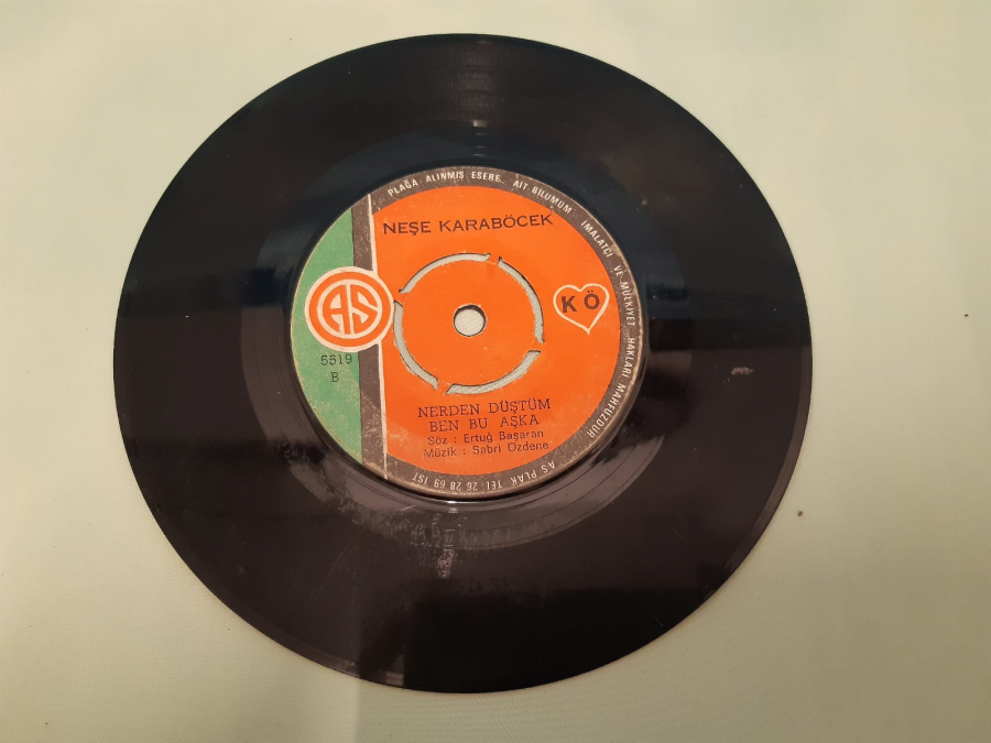 AS PLAK NEŞE KARA BÖCEK  NERDEN DÜŞTÜM OYUN BİTTİ 45 LİK YERLİ PLAK 
