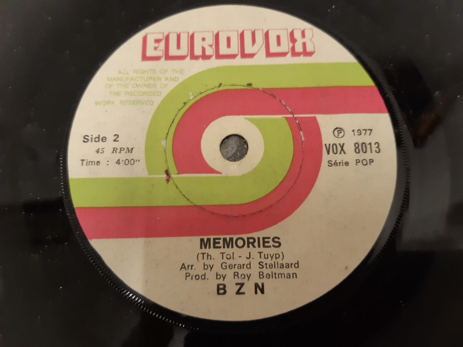 EURDUOX PLAK B Z N MON AMOUR , MEMORIES 45 LİK YABANCI PLAK 