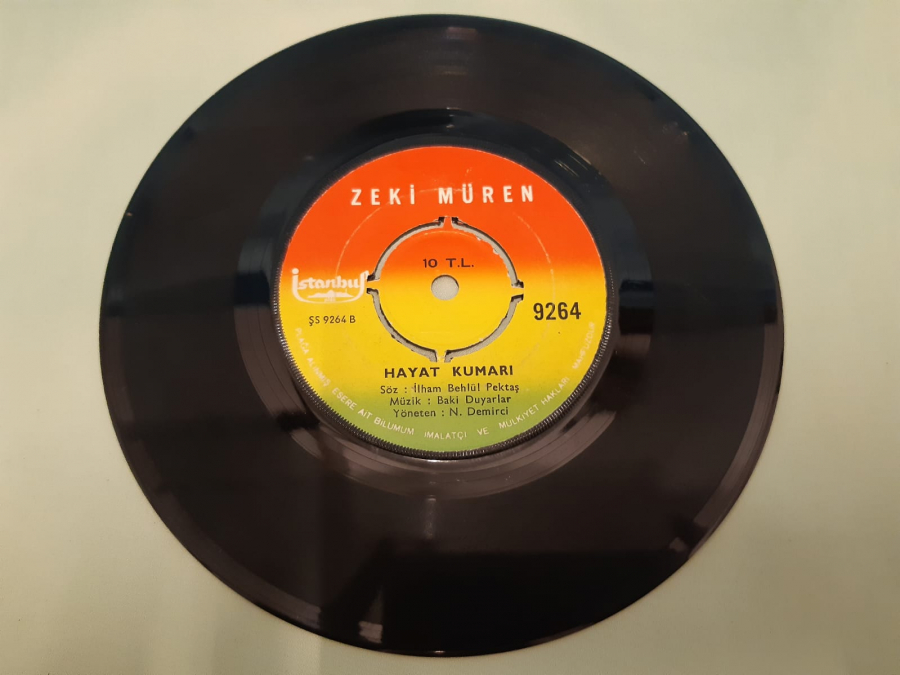 İSTANBUL PLAK ZEKİ MÜREN MAHPUSHANE , HAYAT KUMARI 45 LİK YERLİ PLAK 