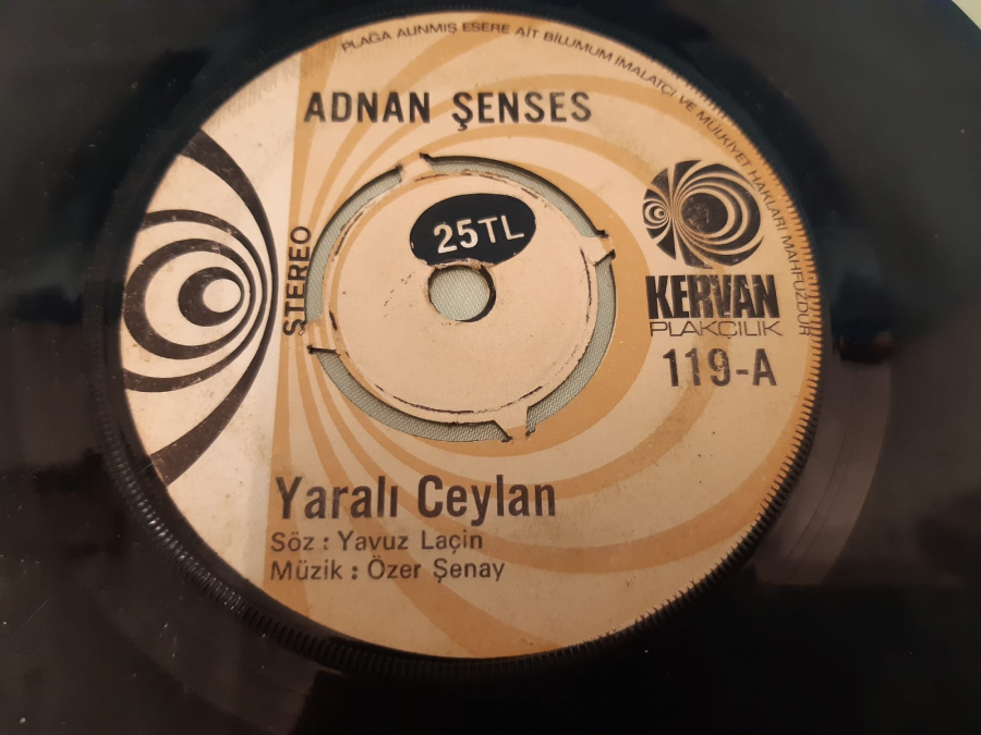 KERVAN PLAK ADNAN ŞENSES YARALI CEYLAN , BU MASALAR BOŞ KALMAZ 45 LİK YERLİ PLAK 
