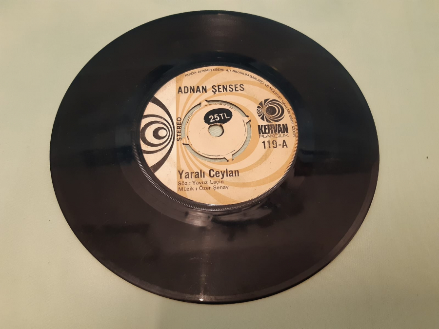 KERVAN PLAK ADNAN ŞENSES YARALI CEYLAN , BU MASALAR BOŞ KALMAZ 45 LİK YERLİ PLAK 