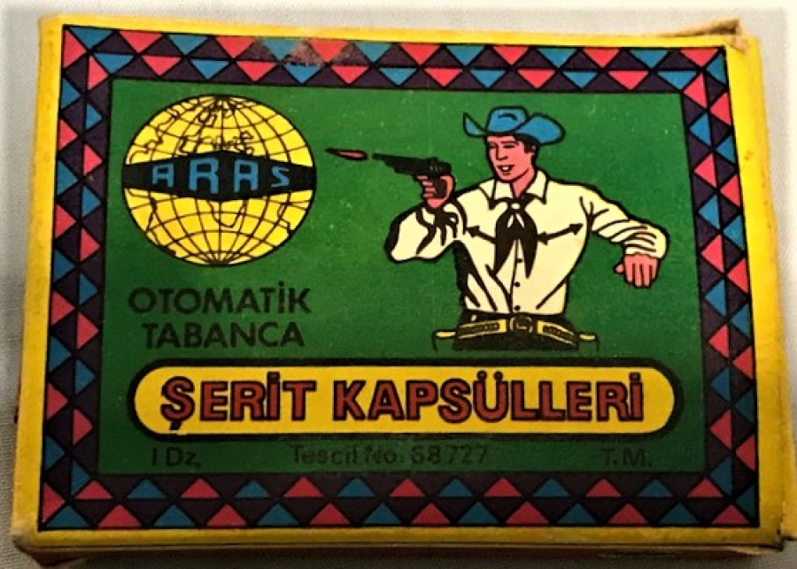 YERLİ KARTON KUTUSUNDA ARAS OTOMATİK TABANCA ŞERİT KAPSULLERİ 