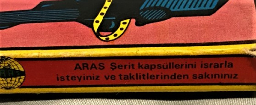 YERLİ KARTON KUTUSUNDA ARAS OTOMATİK TABANCA ŞERİT KAPSULLERİ 