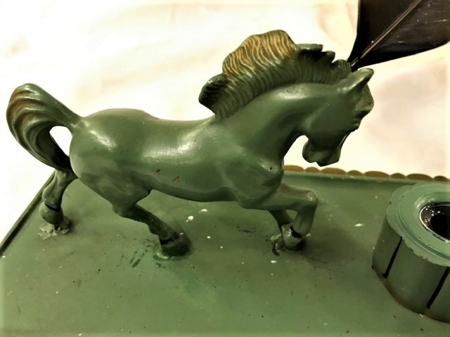 HOKKA DİVİT YAZI TAKIMI TÜY KALEM MÜREKKEP KURUTMA AT FİGÜRLÜ TAKIM