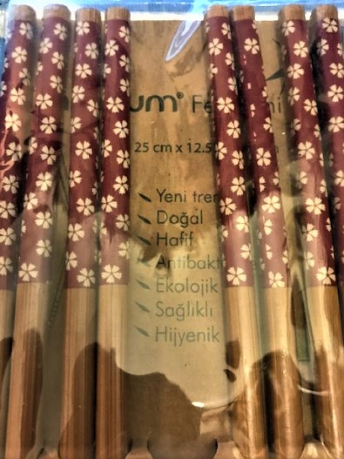 BAMBUM FETTUCİNİ YEMEK YEME CUBUKLARİ BANBU AGACI 4 TAKIM 8 ADET CUBUK