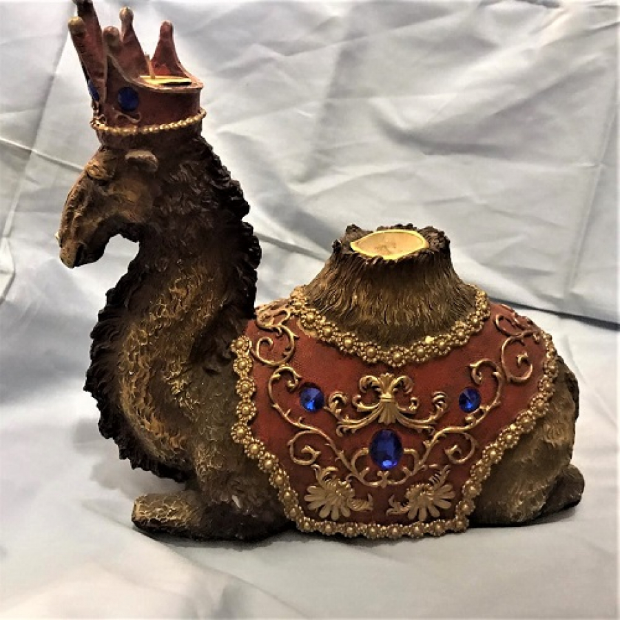 KIRAL TAC GİYMİŞ DEVE FİGÜRÜ CİFT MUM YERLİ