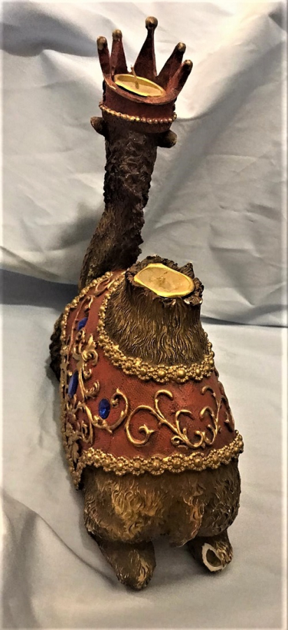 KIRAL TAC GİYMİŞ DEVE FİGÜRÜ CİFT MUM YERLİ