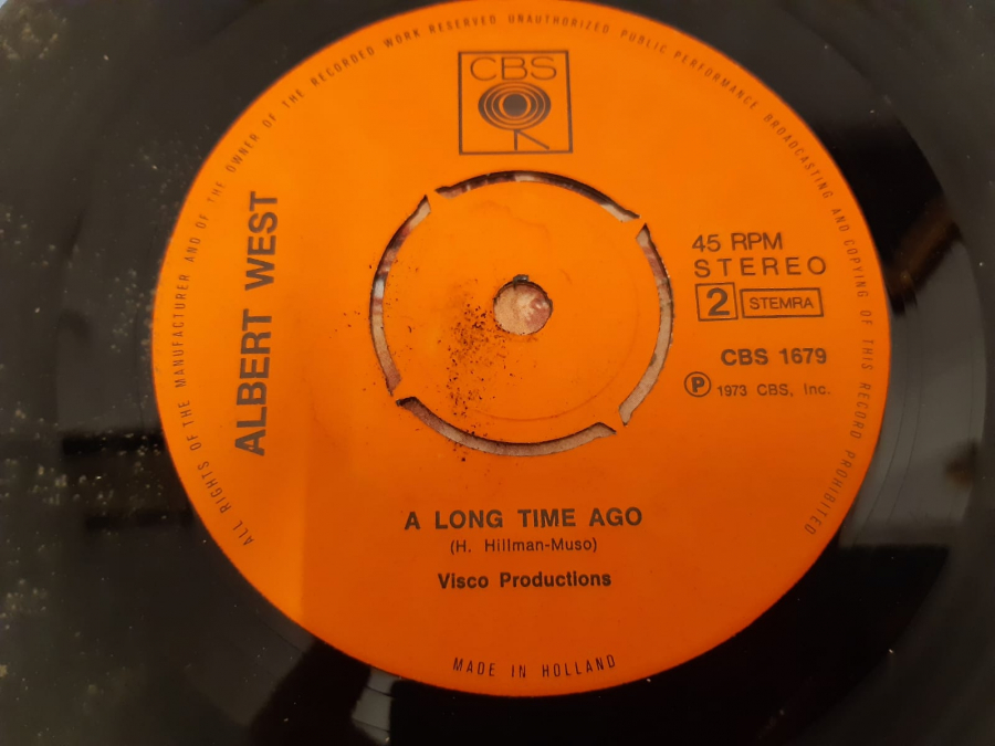 CBS PLAK ALBERT WEST VİSCO PRODUCTİONS A LONG TIME AGO , TELL LAURA I LOVE HER 45 LİK YABANCI PLAK 