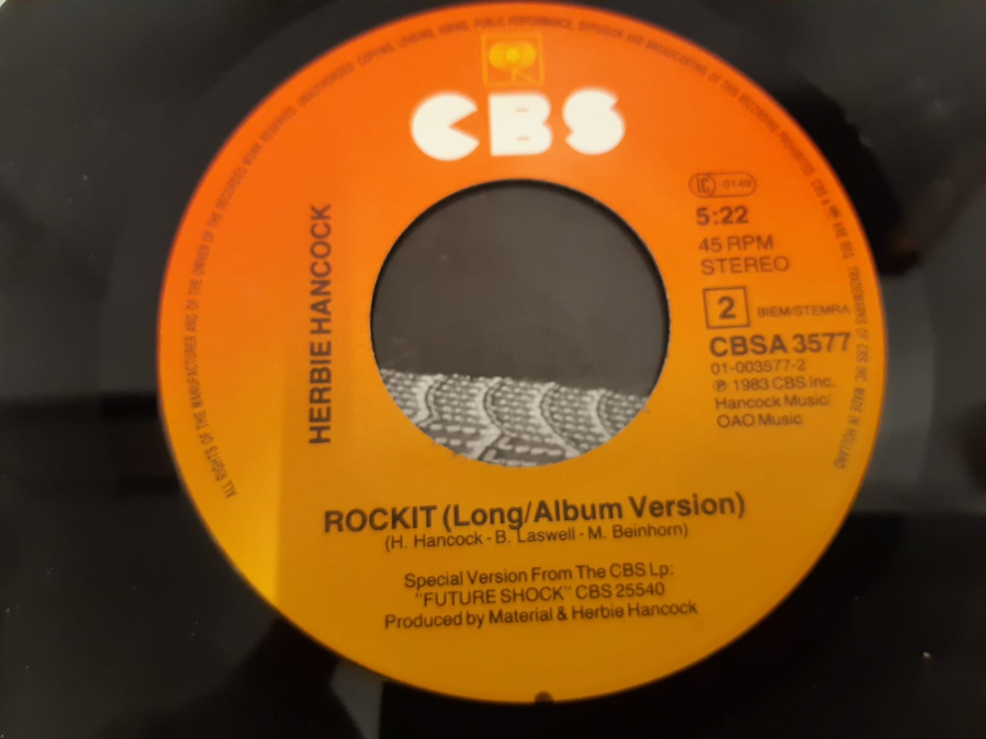 CBS PLAK HERBIE HANCOCK ROCKIT SHORT VERSİON , LONG ALBUM VERSİON 45 LİK YABANCI PLAK 